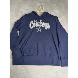Dallas Cowboys Womens Navy Blue Hoodie Hooded Sweatshirt Athletic Casual Size L